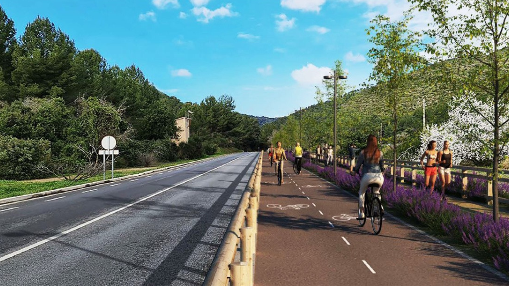 Imatge renderitzada del carril bici a Sant Climent